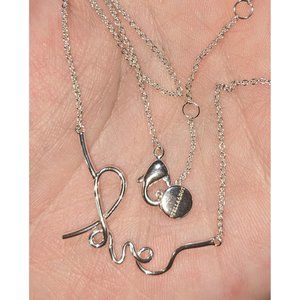 Stella & Dot Silver Love Necklace
